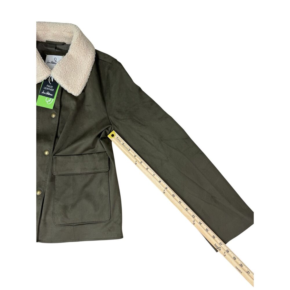 Sam Edelman NWT Olive Green Sherpa Collar Utility Jacket, SIZE M - Picture 6 of 8